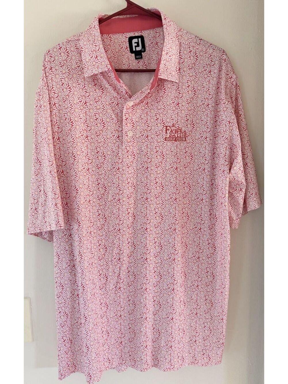 XL - Men - FootJoy Floral Golf Polo - Missing Top Button